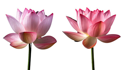 Fototapeta premium Pink water lily with black backdrop isolated on transparent background