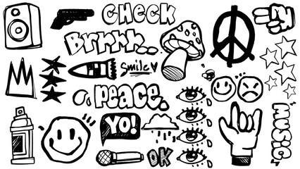 Graffiti vector pack inspired by urban beats and freestyle tags. Perfect for hip hop projects, poster art, and bold streetwear branding. © dirtyfellas