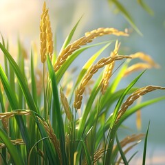 A field of rice fields in the wind