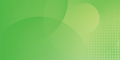 Abstract green and yellow gradient background with wave lines. Modern simple dynamic circles shapes element with halftone decoration.
