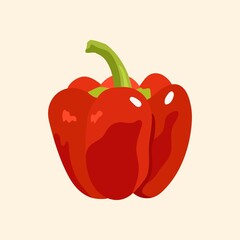 Capsicum realistic illustration, healthy vegetable