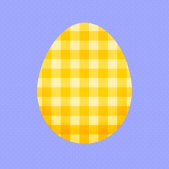 Checkered Easter egg clipart, yellow pattern design
