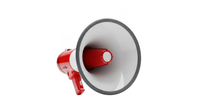 Megaphone announcing loudly to make a statement