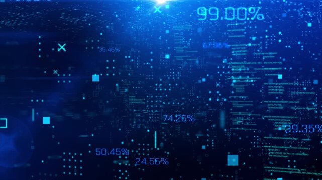 Abstract background video overlay template basic geometry shape and dynamic light flare animation with radiant glow and lens blur effects in gradient background for futuristic motion graphics concept