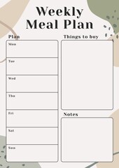 Meal planner template