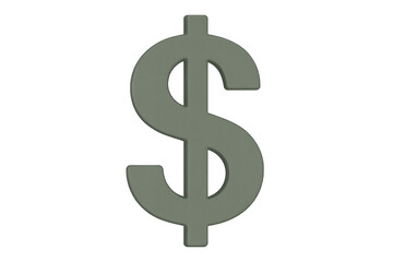 Obraz premium Green dollar sign symbol, 3d rendering, depicting money, banking, financial growth, and market success. Transparent background