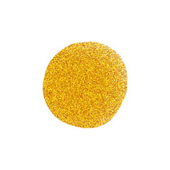 Irregular Circle Shape with Gold Glitter Texture