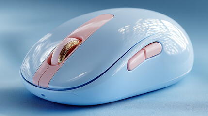 Wireless mouse modern flat-lay on pastel background contemporary technology concept minimalist device design computer accessory generated ai
