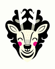 Whimsical Pink Reindeer Illustration for Festive Christmas Design