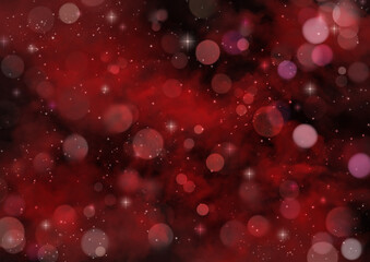 キラキラ赤く星が輝く夜空