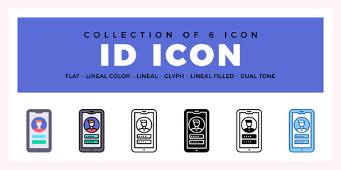 Pack of 6 Vector ID icon