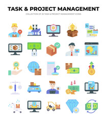 25 Colorful Task & Project Management Icons