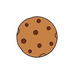 A chocolate chip cookie on transparent background