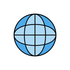 A blue globe design on transparent background