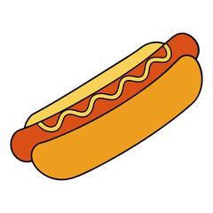Cartoon hot dog meal on transparent background
