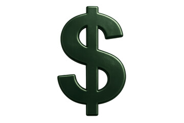 Obraz premium Dollar sign symbol representing currency, wealth, finance, business, economy, and investment on transparent background
