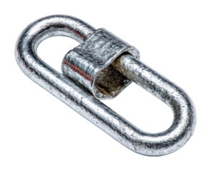 Metal link chain connection workshop product isolated on transparent background