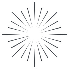 Obraz premium Hand drawn sunburst graphic with radiating lines in a retro doodle style