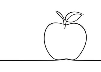 A delicious and fresh apple with a green leaf on a black background for a healthy diet vector illustration