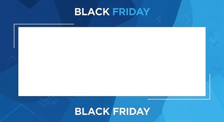 Black Friday Promotion Template: A vibrant promotional template designed for Black Friday sales, featuring dynamic blue gradients and geometric accents.