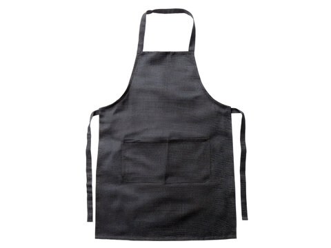 Dark gray kitchen apron with pocket isolated on black background, Isolated On White Background, Png Transparent