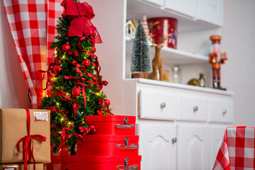 christmas tree with fireplace