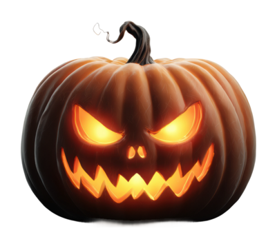 Spooky halloween pumpkin decoration home festive isolated on transparent background