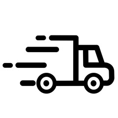 fast shipping truck on a white background