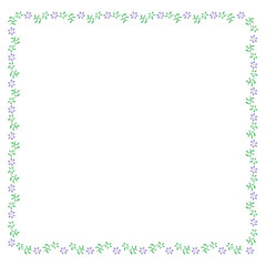 Obraz premium PNG Green simple leaves, floral border frame pattern