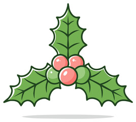 Holly berry illustration holiday design
