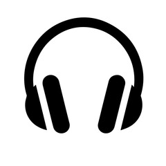 Black and white vector silhouette of Headphones icon