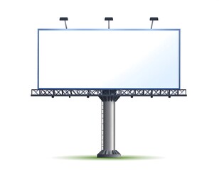 Obraz premium Large empty outdoor structure for advertising. Isolated against a white background