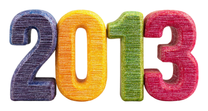 Colorful 2013 number environment graphic design concept isolated on transparent background