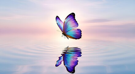 Butterfly with Water Reflection
