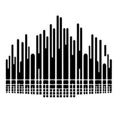 Black and white vector silhouette of Music Equalizer Bars

