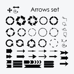 Basic Black Vector Arrows Set