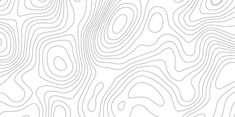 Fototapeta premium Abstract topographic map with thin black contour lines white background, illustrating elevation changes across the terrain. and modern design 