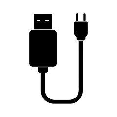 Simple micro usb silhouette vector clean design for mobile charger connection and technology concept