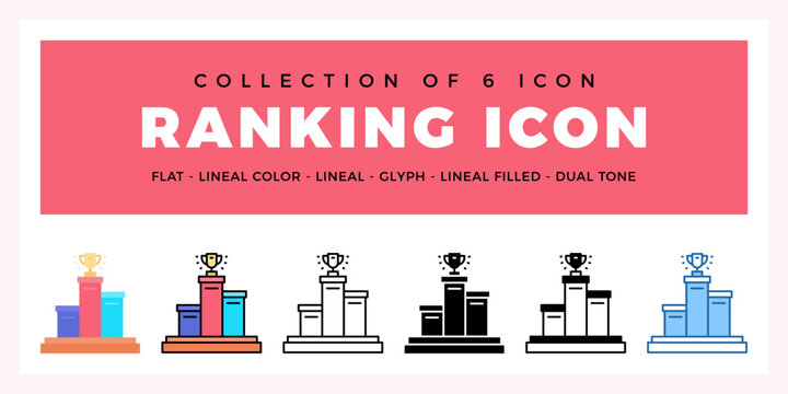 Pack of 6 Vector Ranking icon