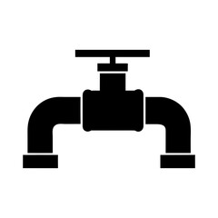 Minimal gas pipe silhouette vector clean design for fuel system and power infrastructure concept art