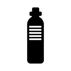 Minimal single water bottle silhouette vector clean design for hydration eco drink and pure lifestyle