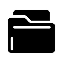 Fototapeta premium Minimal closed folder silhouette vector clean design for office document organization and business storage