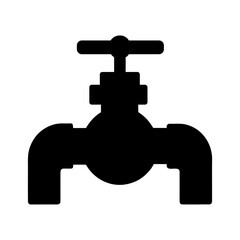 Minimal closed valve silhouette vector clean design for plumbing water control and industrial equipment