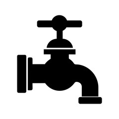 Minimal closed valve silhouette vector clean design for pipe system engineering and fluid control concept