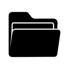 Minimal closed folder silhouette vector clean design for file management and corporate digital archive symbol
