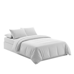 Modern bed with white bedding for a restful night's sleep and cozy bedroom design ideas