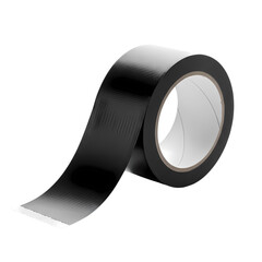Durable black duct tape roll, ideal for repairs, crafting, and packaging solutions