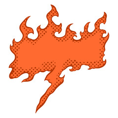 Comic Speech Bubble fire Elements in Pop Art Style