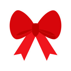 Shiny red ribbon classic bow vector illustration vector