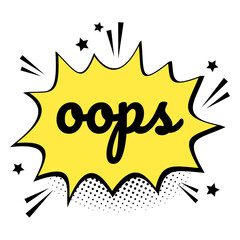 Png oops word speech bubble comic calligraphy clipart